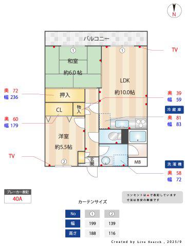 オークヴィラ(2LDK/1階)の間取り写真