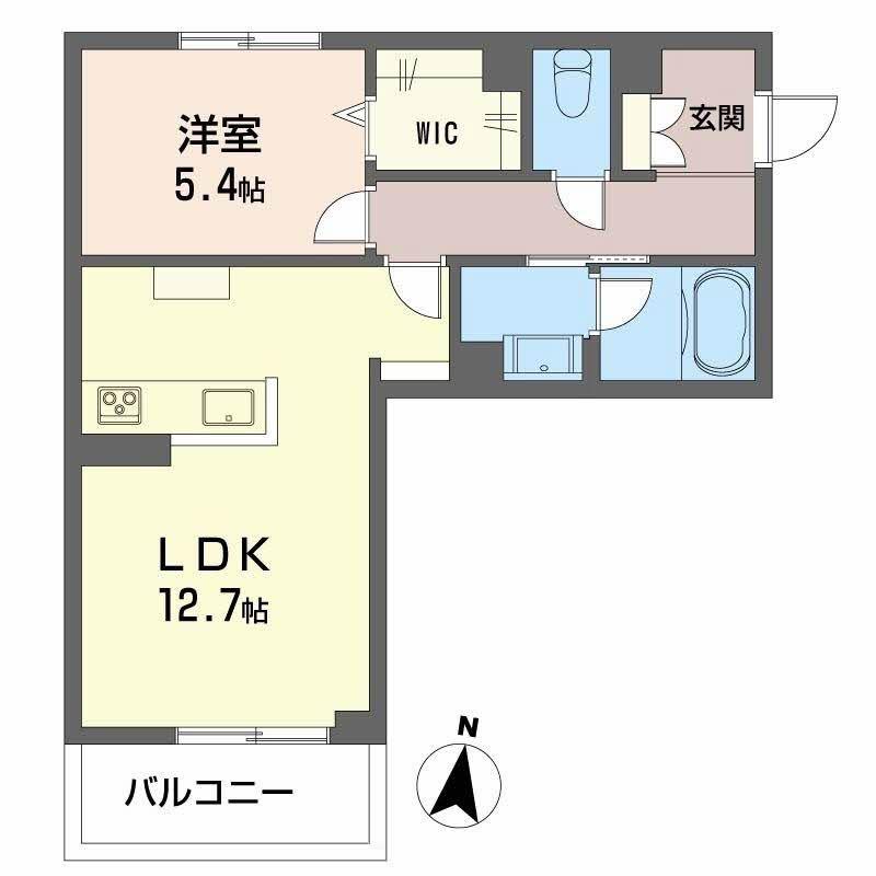 インセプション(1LDK/2階)の間取り写真