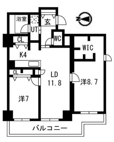 シティコート目黒IV(2LDK/6階)の間取り写真