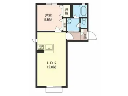 ニフティストリーム(1LDK/1階)の間取り写真