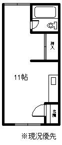 フレンドハイツ千葉(ワンルーム/2階)の間取り写真