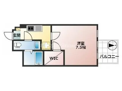 SERENITE上町台(1K/5階)の間取り写真