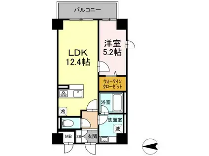 セブンリリー矢巾(1LDK/6階)の間取り写真