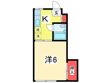 コーポノア(1K/2階)の間取り写真