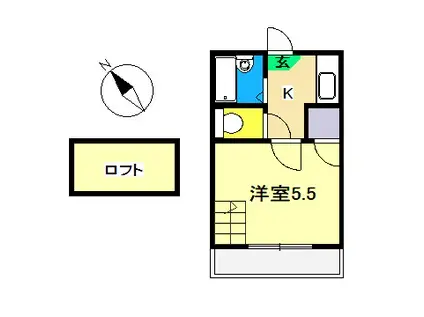 曙町レジデンス(1K/1階)の間取り写真