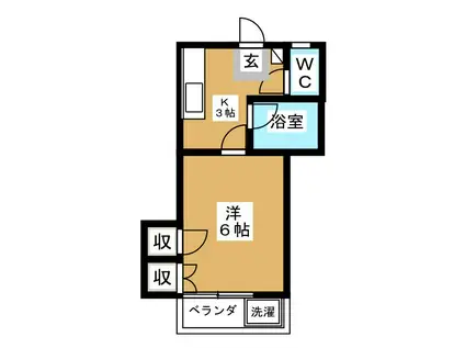 シャンテ・クレール吉祥寺(1K/1階)の間取り写真