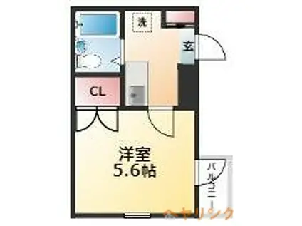E-STORY黒川(1K/2階)の間取り写真