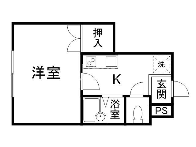 メゾン槙島(1K/1階)の間取り写真