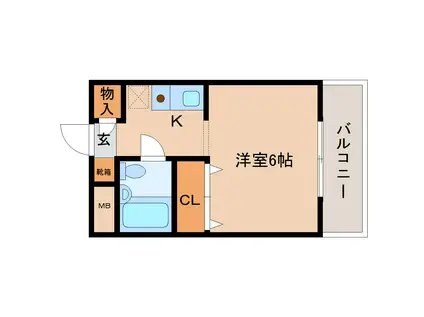 プチハイツ奈良(1K/3階)の間取り写真