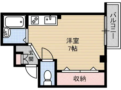 エスポワール茨木(ワンルーム/2階)の間取り写真