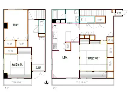 アヴニール23(2SLDK/1階)の間取り写真