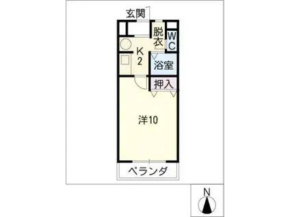 CASA HATSUHI(1K/3階)の間取り写真