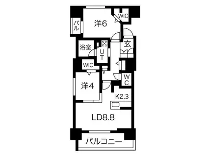 ブランズ札幌南7条(2LDK/13階)の間取り写真