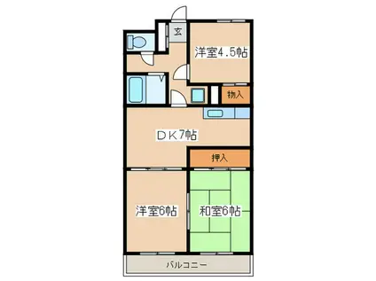 サンハイツ櫻台(3DK/2階)の間取り写真