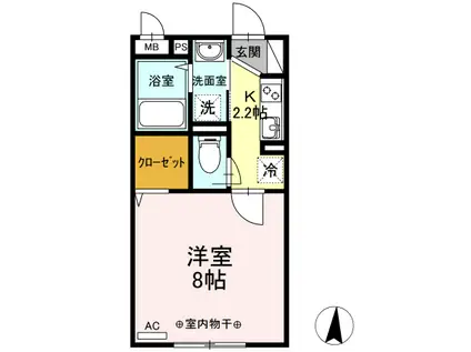 MONADSASAZUKA(1K/3階)の間取り写真