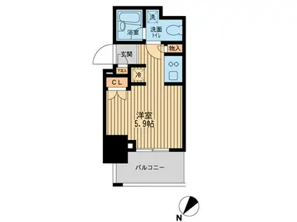 レジディア川崎(ワンルーム/5階)の間取り写真