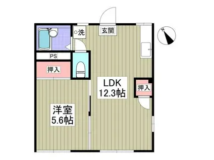 ハイツコジマ B棟(1LDK/1階)の間取り写真