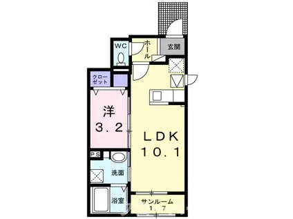 ハイツ HAYASHI 1(1LDK/1階)の間取り写真