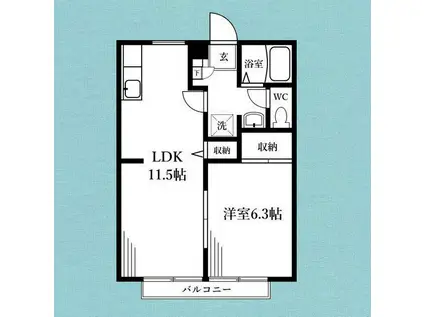 インターハイツA(1LDK/1階)の間取り写真
