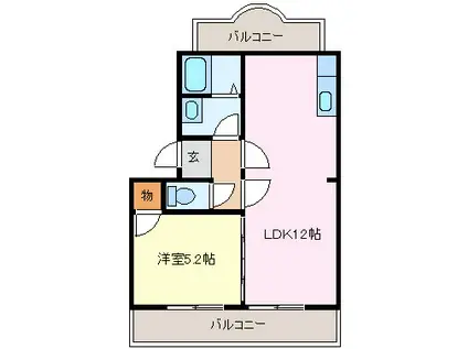 船江第2ロイヤルマンション(2DK/3階)の間取り写真