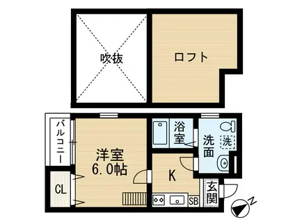スマイルグラート吉塚(1K/1階)の間取り写真