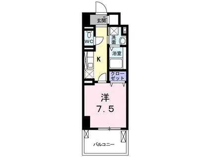 ケイマイティ II(1K/6階)の間取り写真