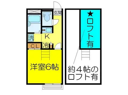 レオパレスSHIBASAKI(1K/2階)の間取り写真
