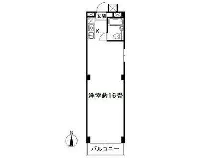 川島ビル(ワンルーム/5階)の間取り写真