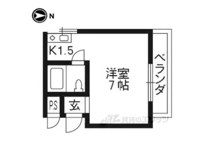 コーポ橋本(1K/2階)の間取り写真