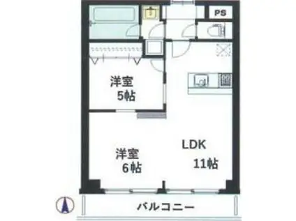 ハイホーム本陣(2LDK/7階)の間取り写真