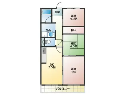 第2松下マンション(2LDK/3階)の間取り写真