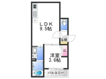 D PORTE SCALARII(1LDK/1階)の間取り写真