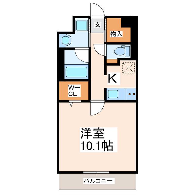 フェリーチェ古城公園(1K/5階)の間取り写真