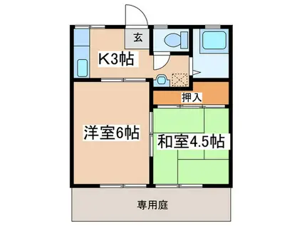 コーポ平沢(2K/1階)の間取り写真