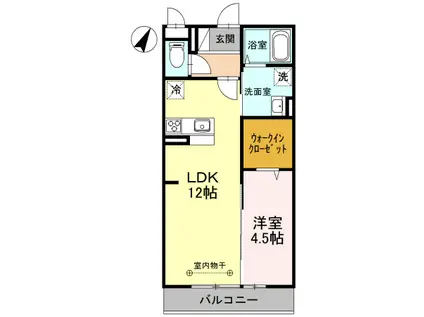 アンクレージュ(1LDK/2階)の間取り写真