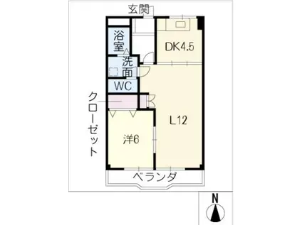 ロイヤルメゾンALBA(1LDK/4階)の間取り写真