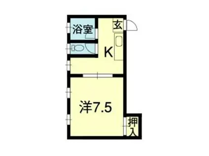 メゾンイソップ(1K/2階)の間取り写真