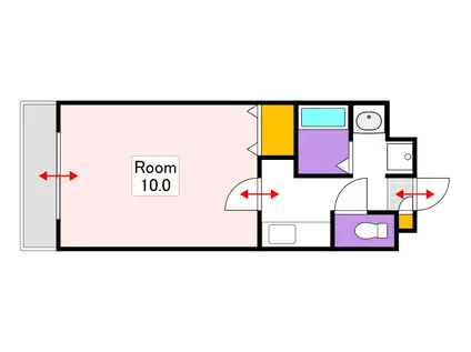 イースト COUT A棟(1K/4階)の間取り写真
