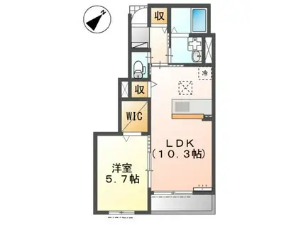 アヴェルラ・プラス(1LDK/1階)の間取り写真