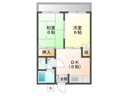 UTAOマンション(2DK/2階)の間取り写真