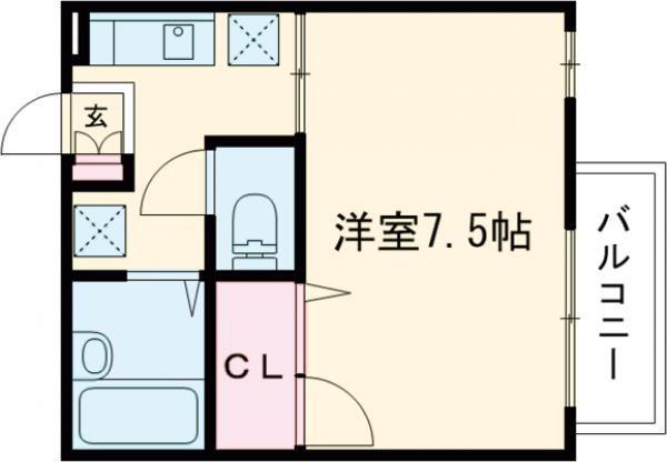メゾンHAMADA(1K/1階)の間取り写真