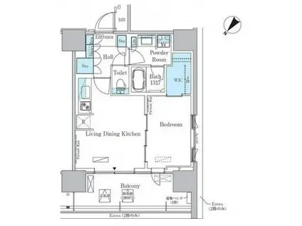HARUMI FLAG PORT VILLAGE C棟(1LDK/15階)の間取り写真