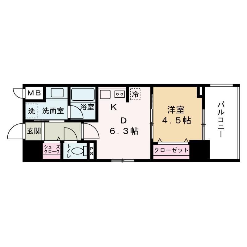 MA MINETTE(1DK/4階)の間取り写真
