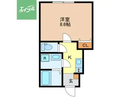 RESIDENCE時津イースト(1K/1階)の間取り写真