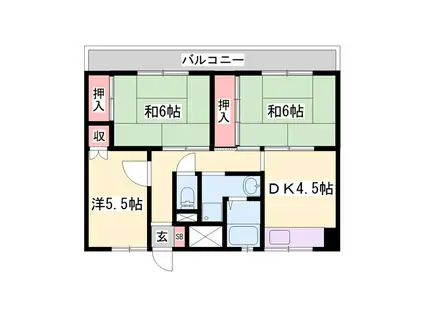 ビレッジハウス中村(3DK/4階)の間取り写真