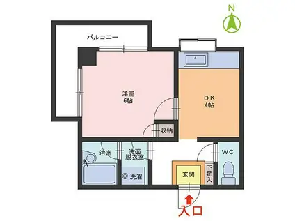 サンハイム町屋(1DK/3階)の間取り写真