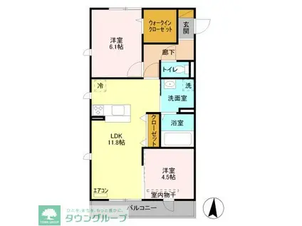 バンゴサン大宮(2LDK/3階)の間取り写真