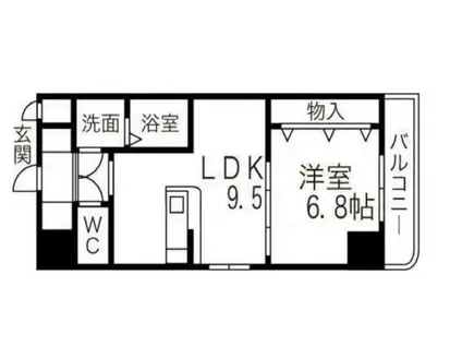 ホワイトライト(1LDK/1階)の間取り写真