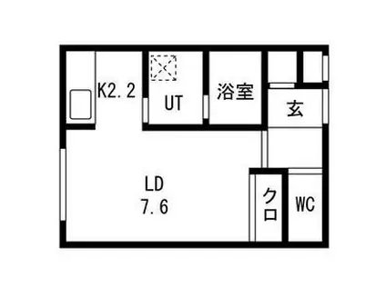 ALTERNATIVE STARLING44(1K/1階)の間取り写真