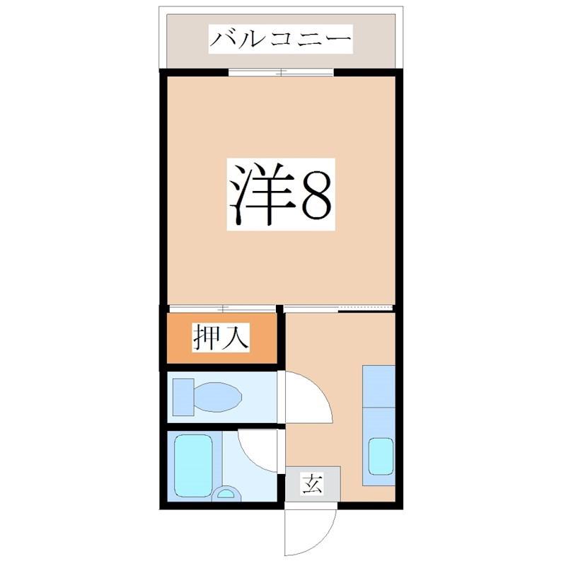 中建ビル(1K/4階)の間取り写真